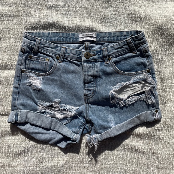 One Teaspoon Pants - Oneteaspoon Chargers distressed denim short sleeve 26